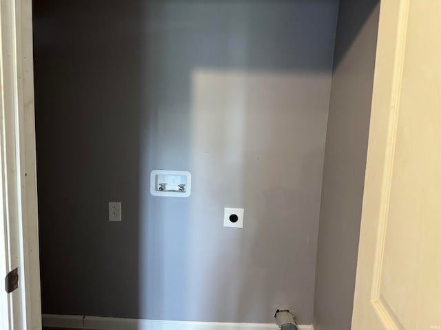 clothes washing area with hookup for an electric dryer and washer hookup