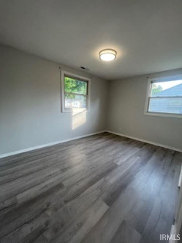 unfurnished room with a wealth of natural light and wood-type flooring