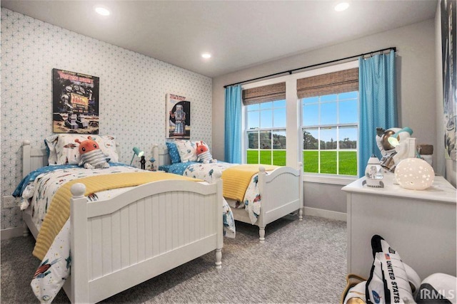 bedroom featuring carpet flooring