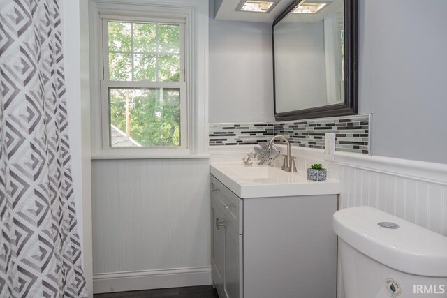 bathroom with toilet and vanity