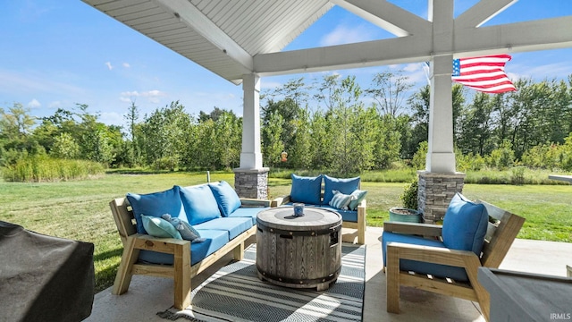 view of patio featuring outdoor lounge area