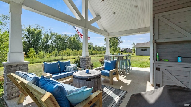 view of patio / terrace with an outdoor living space