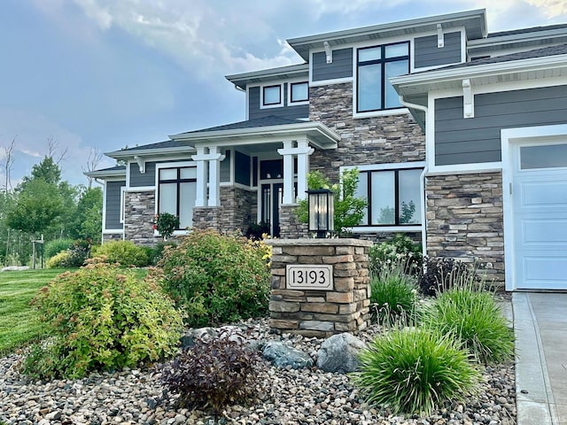 exterior space featuring a garage