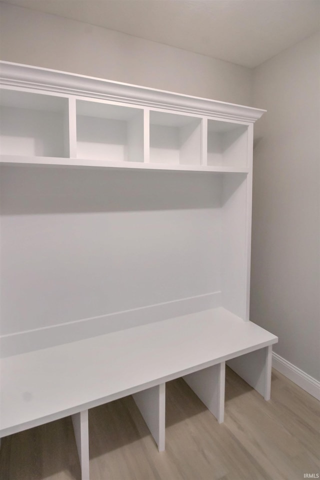 mudroom featuring hardwood / wood-style floors