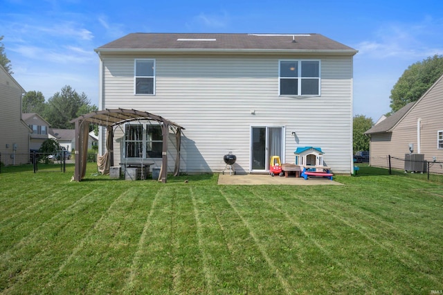 3128 Springwater Ct, Kokomo, IN 46902 - back of property featuring a pergola, a patio, and cooling unit