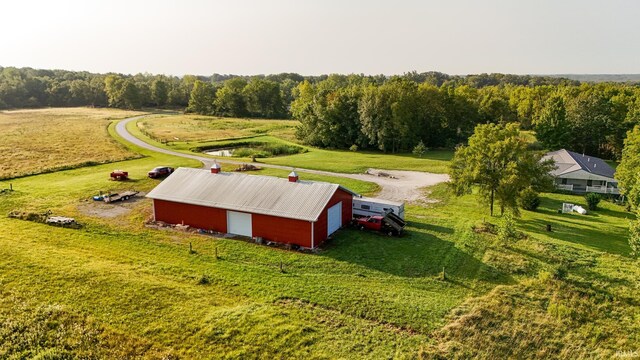 bird's eye view featuring a rural view