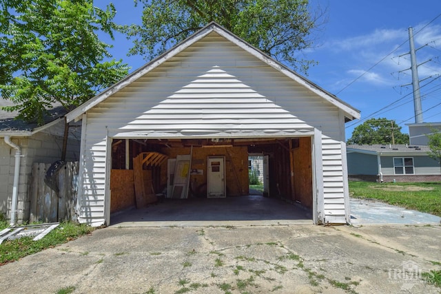 view of garage