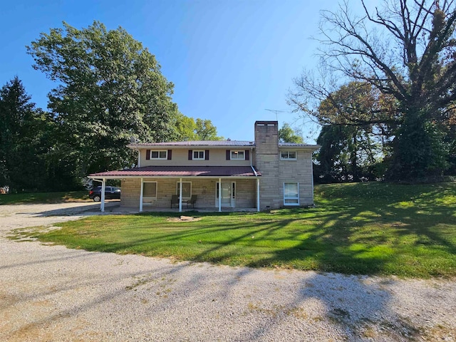 view of front of house with a front yard