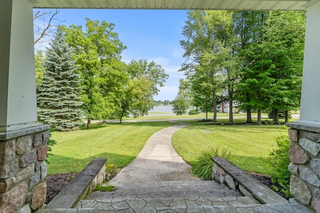 surrounding community with a yard