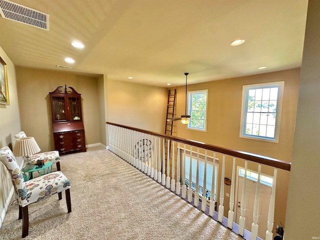 sitting room featuring carpet floors