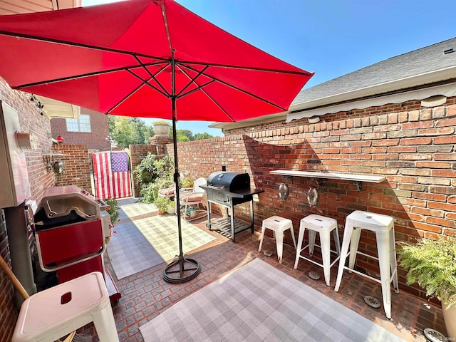 view of patio / terrace with area for grilling