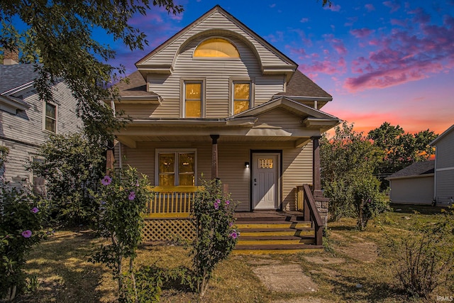 view of front of house with covered porch