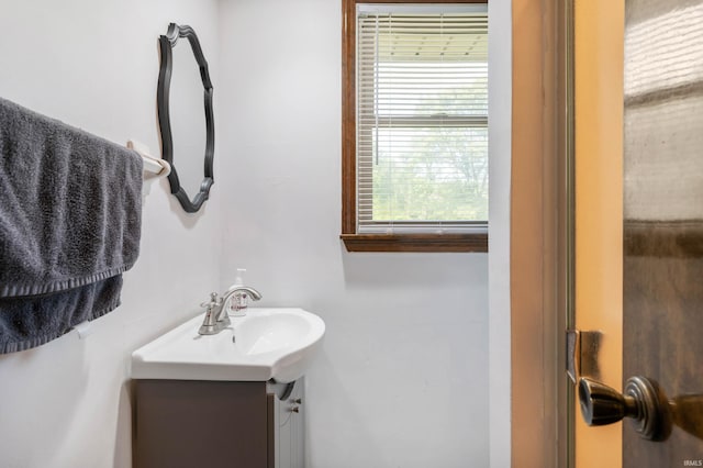 bathroom featuring a wealth of natural light and vanity