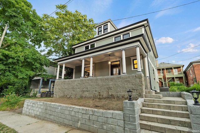 view of front of house with a porch