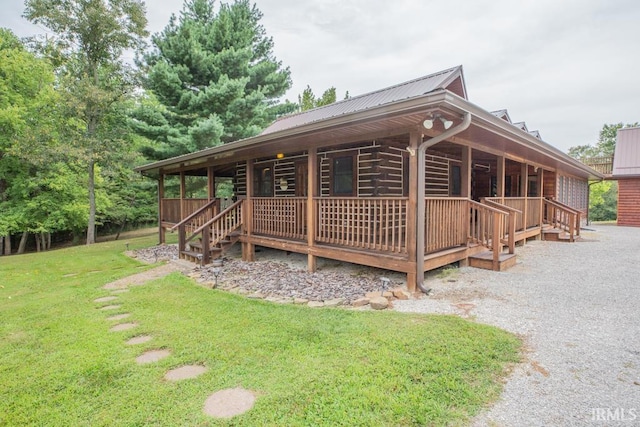 view of front of house featuring metal roof