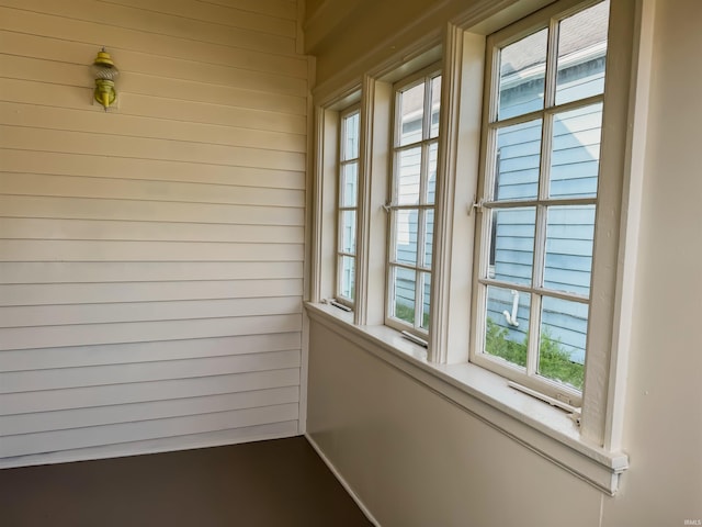 view of unfurnished sunroom