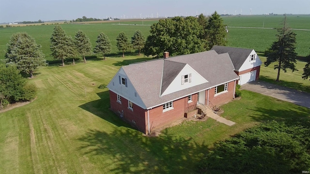 drone / aerial view with a rural view