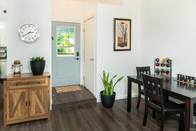 foyer featuring dark hardwood / wood-style floors