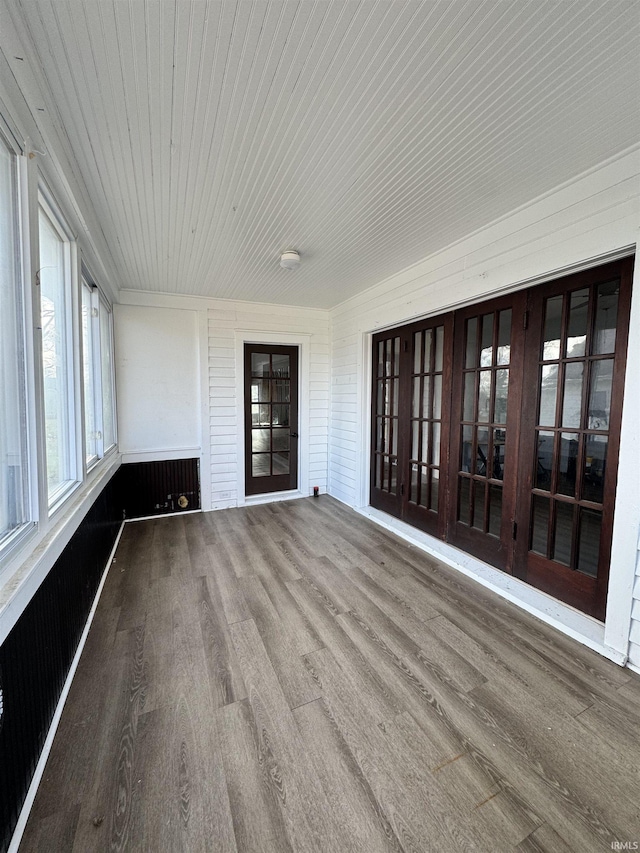 view of unfurnished sunroom