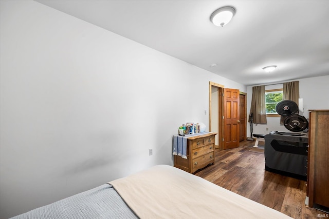 bedroom featuring dark wood-type flooring