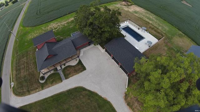 bird's eye view with a rural view