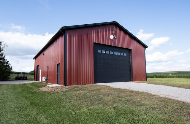 view of detached garage