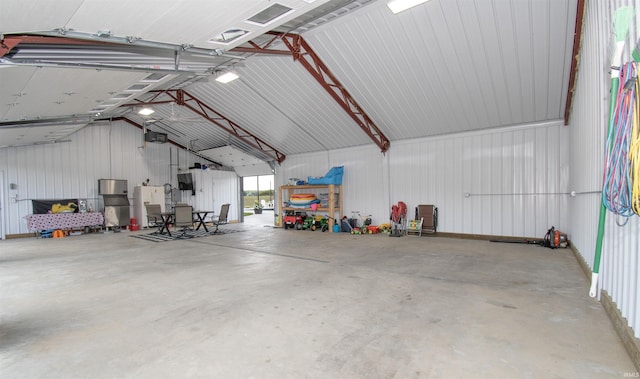 garage featuring metal wall