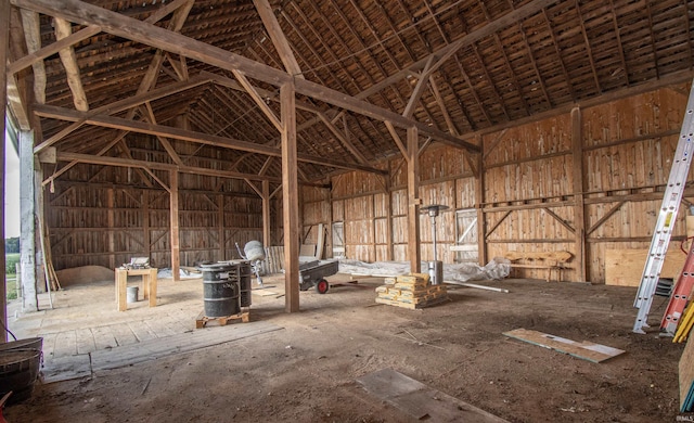 miscellaneous room featuring vaulted ceiling