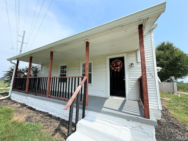 exterior space featuring covered porch