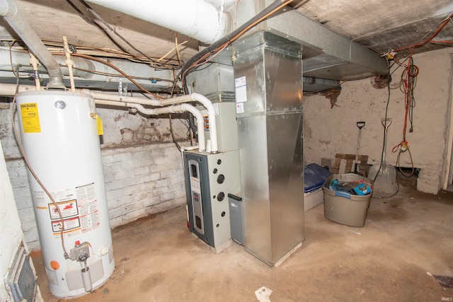 utilities featuring gas water heater and heating unit