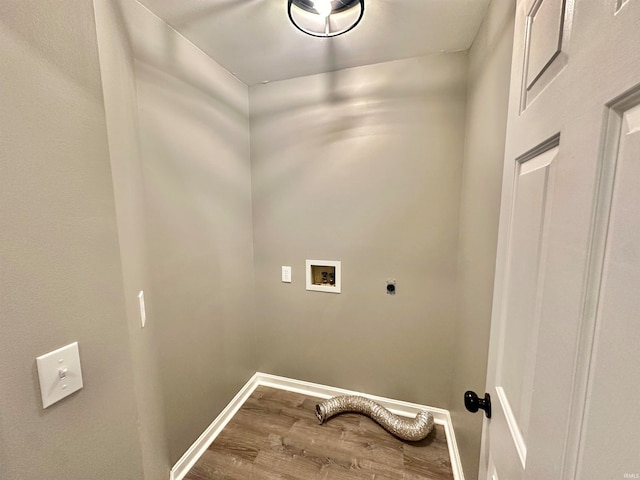 laundry room with washer hookup, hardwood / wood-style floors, and electric dryer hookup