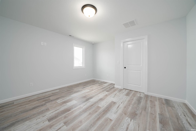 empty room featuring light wood-type flooring