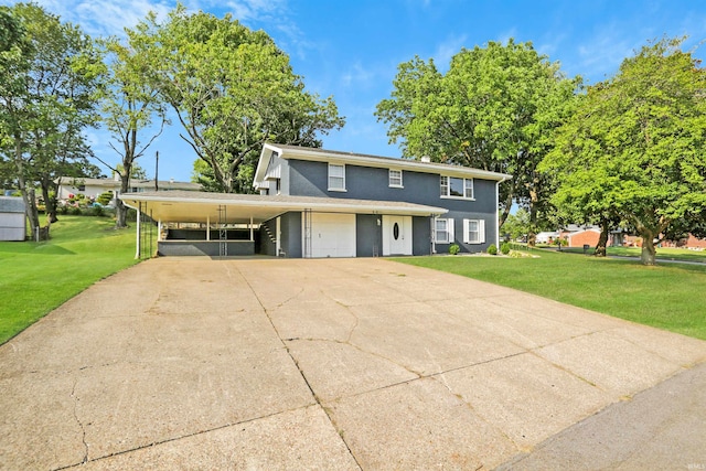 view of front of home with a front yard