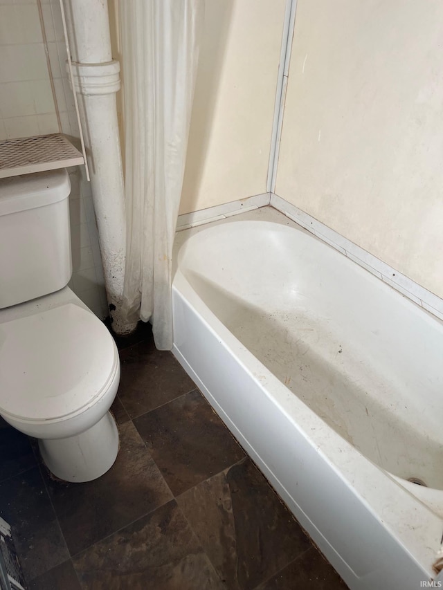 bathroom with plus walk in shower and toilet