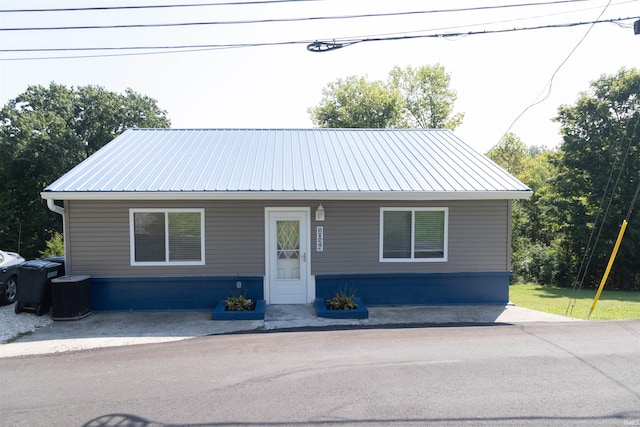 view of front of property with cooling unit