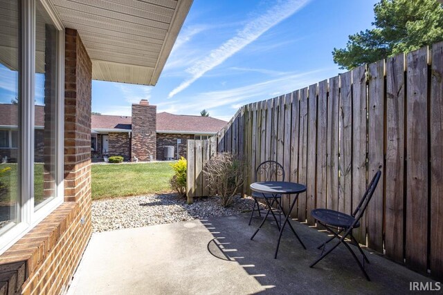 view of patio / terrace with central air condition unit