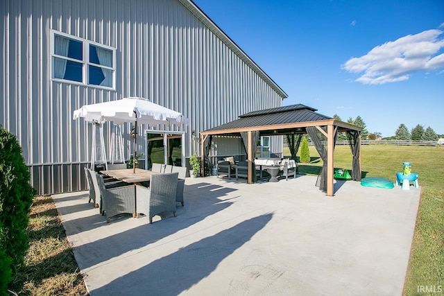 view of patio / terrace with a gazebo