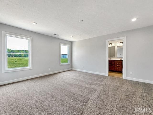 empty room featuring light colored carpet and a healthy amount of sunlight