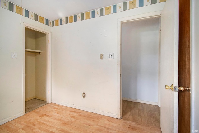 empty room featuring light wood-type flooring