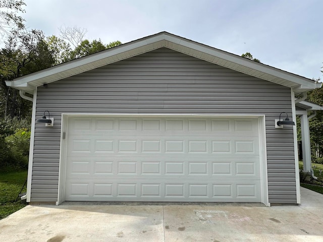 view of garage