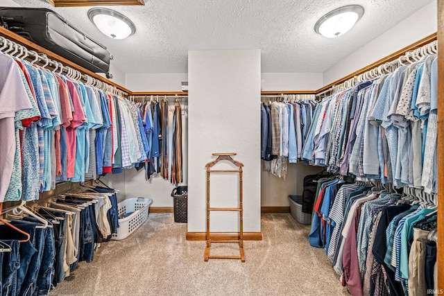 spacious closet with carpet flooring