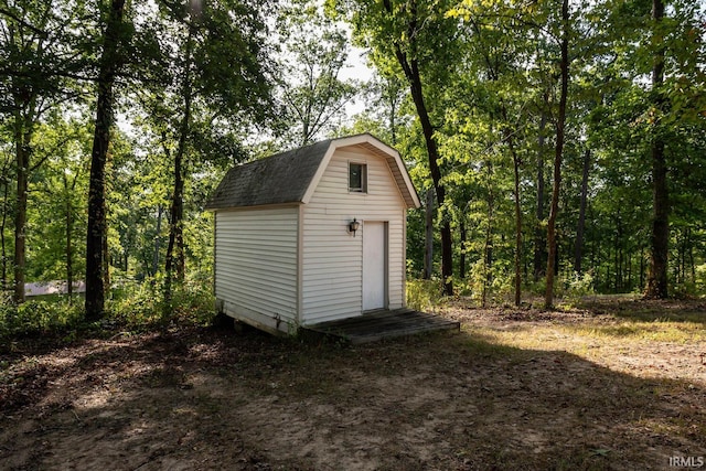 view of shed