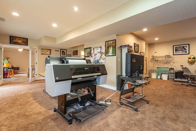 interior space featuring carpet flooring