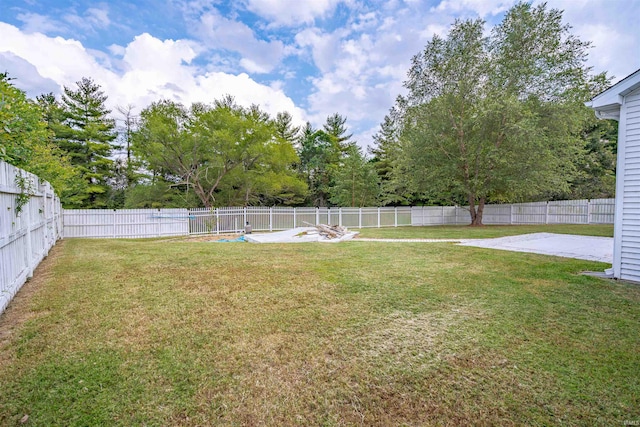 view of yard with a patio area