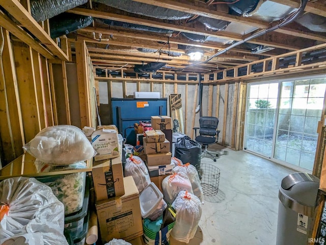 interior space with concrete floors