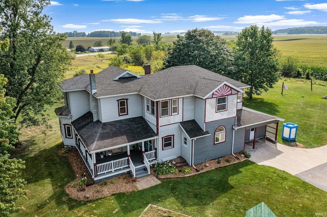 bird's eye view featuring a rural view