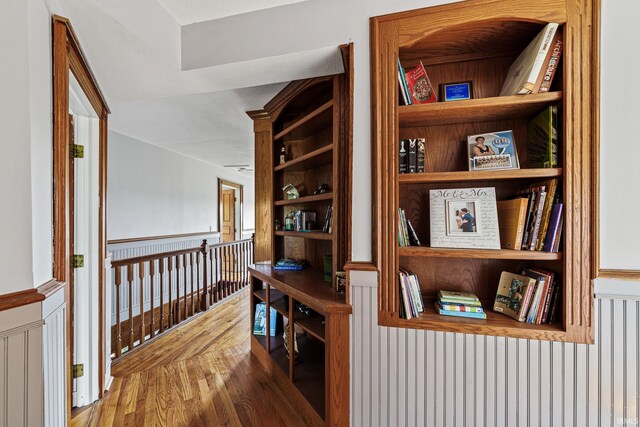 2286 W 500 S Rd, Pleasant Lake, IN 46779 - hallway featuring wood finished floors and built in features