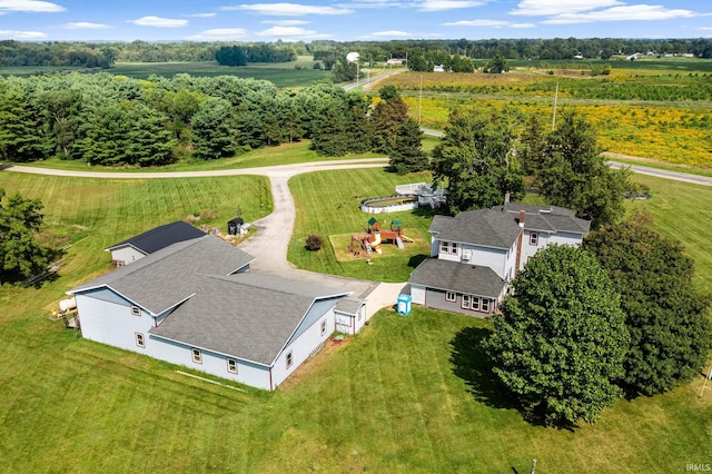 bird's eye view featuring a rural view