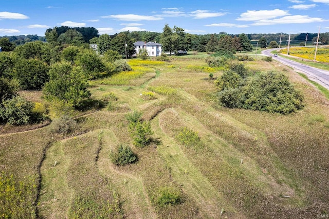 drone / aerial view with a rural view