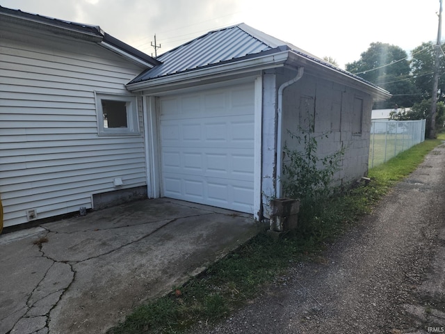 view of garage